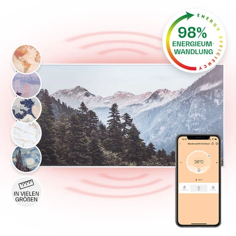 Klarstein Wonderwall Air Art Smart Infrared Heater 120x60cm 700W App Mountains 3 Klarstein Wonderwall Air Art Smart Infrared Heater 120x60cm 700W App Mountains