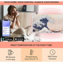 Klarstein Wonderwall Air Art Smart Infrared Heater 120x60cm 700W App Waves -Home Appliance Store 33503523 3