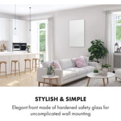 Klarstein Crystal Wall Infrared Heater 100x60cm 600W Weekly Timer IP54 White -Home Appliance Store 33503535 3