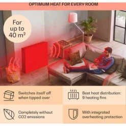 Klarstein Thermaxx Retroheat Oil Radiator 2000W Floor Rollers Green -Home Appliance Store 33503544 5