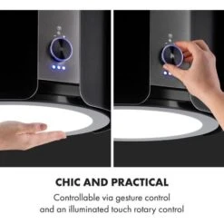 Klarstein Skyfall Smart, Island Extractor Hood, Ø45cm, Circulating Air, 402m³ / H, LED, Stainless Steel, Black -Home Appliance Store 33504329 4