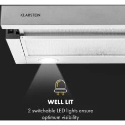 Klarstein Viola Extractor Hood Stainless Steel 59.6 Cm 612m³ / H EEC A Silver -Home Appliance Store 33596672 5