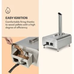 Klarstein Diavolo, Pizza Pellet Oven, Includes Pizza Stone, Thermometer, Stainless Steel -Home Appliance Store 35493162 4