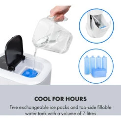 Klarstein Polar Tower Smart, Fan, Air Cooler, 7L, 85W, Remote Control, 5 X Ice Pack -Home Appliance Store 35647093 5