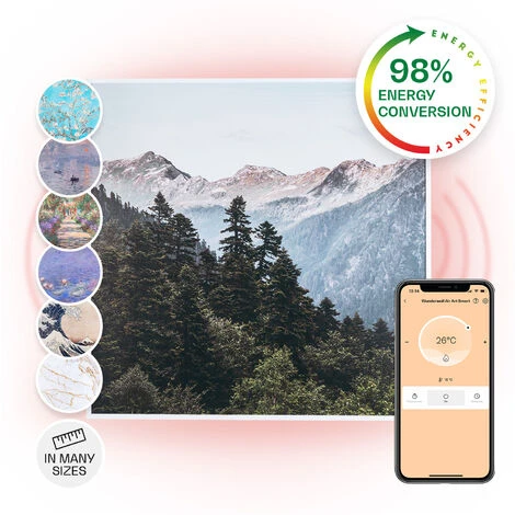 Klarstein Wonderwall Air Art Smart Infrared Heater 60x60cm 350W Mountains 3 Klarstein Wonderwall Air Art Smart Infrared Heater 60x60cm 350W Mountains