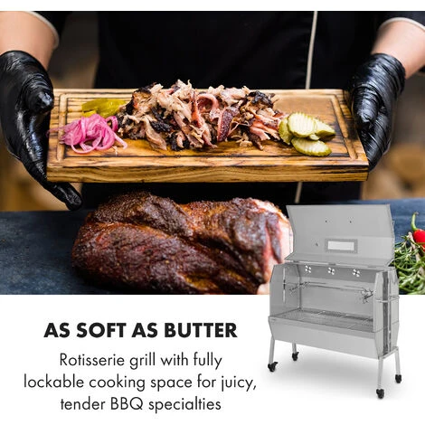 Klarstein Sauenland Pro XL, Suckling Pig Grill, Rotary Spit, 15W, 4 Rollers, Stainless Steel 4 Klarstein Sauenland Pro XL, Suckling Pig Grill, Rotary Spit, 15W, 4 Rollers, Stainless Steel - Image 2