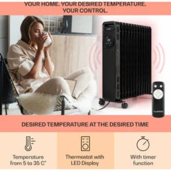 Klarstein Thermaxx Heatstream Oil Radiator 2500W 5-35 °C 24h Timer -Home Appliance Store 40577318 3