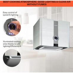 Klarstein Futurelight Smart Island Bonnet Recirculation 420m³/h LED Stainless Steel -Home Appliance Store 50828013 4