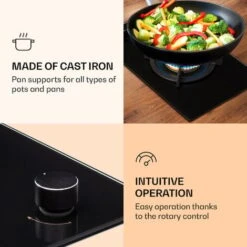 Klarstein Goldflame Gas Hob 1 Wok Burner Glass Ceramic -Home Appliance Store 51308740 3