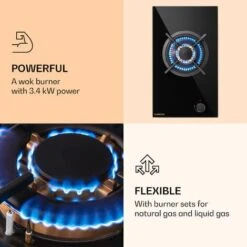 Klarstein Goldflame Gas Hob 1 Wok Burner Glass Ceramic -Home Appliance Store 51308740 4
