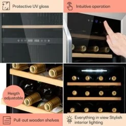 Klarstein Vinamour 16 Uno Wine Fridge 16 Bottles/42 Litres 5-18°C 41dB Glass -Home Appliance Store 83740595 5