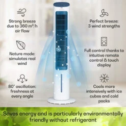 Klarstein Mistral 5-in-1 Air Cooler Fan Humidifier Ioniser 360 M³/h Remote Control 9 Klarstein Mistral 5-in-1 Air Cooler Fan Humidifier Ioniser 360 M³/h Remote Control -Home Appliance Store 88884637 3