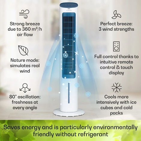 Klarstein Mistral 5-in-1 Air Cooler Fan Humidifier Ioniser 360 M³/h Remote Control 5 Klarstein Mistral 5-in-1 Air Cooler Fan Humidifier Ioniser 360 M³/h Remote Control - Image 3