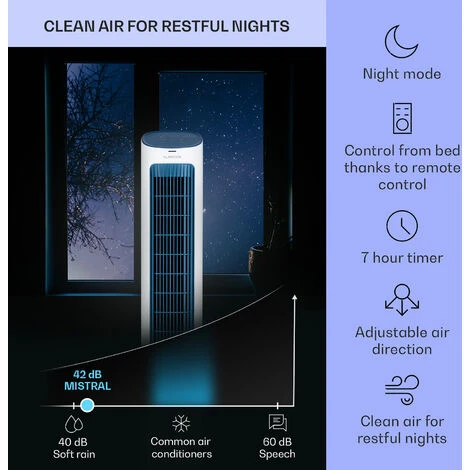 Klarstein Mistral 5-in-1 Air Cooler Fan Humidifier Ioniser 360 M³/h Remote Control 6 Klarstein Mistral 5-in-1 Air Cooler Fan Humidifier Ioniser 360 M³/h Remote Control - Image 4