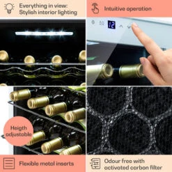 Klarstein Shiraz 16 Quartz Wine Fridge 42l Touch Control Panel 160 W 5-18 °C -Home Appliance Store 92512589 5