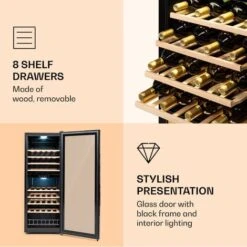 Klarstein Barossa 54 Duo Wine Refrigerator 2 Zones 148 Litres 54 Bottles Touch Display -Home Appliance Store 92536109 4