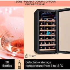 Klarstein Vinamour 54D Wine Refridgerator 2 Zones 148 L 54 Bottles Stainless Steel Front -Home Appliance Store 92862160 3