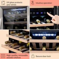 Klarstein Vinamour 33 Duo Wine Fridge 2 Zones 89 L / 33 Bottles 5-18°C Touch -Home Appliance Store 92881315 5