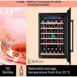 Klarstein Vinsider 52 Built-In Uno Built-In Wine Fridge 52 Bottles 137 Ltr Stainless Steel -Home Appliance Store 93285437 3