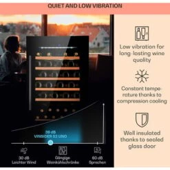 Klarstein Vinsider 52 Built-In Uno Built-In Wine Fridge 52 Bottles 137 Ltr Stainless Steel -Home Appliance Store 93285437 4