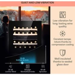 Klarstein Rhône 25 Duo Wine Cooler Compression Cooling 2 Zones 75 Litres / 25 Bottles -Home Appliance Store 93339062 4