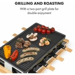 Klarstein Tournedo, Raclette, 1200W, Cast Aluminium, 8 People, Wood Decor -Home Appliance Store 93945558 3