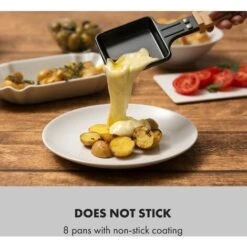 Klarstein Tournedo, Raclette, 1200W, Cast Aluminium, 8 People, Wood Decor -Home Appliance Store 93945558 4
