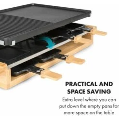 Klarstein Tournedo, Raclette, 1200W, Cast Aluminium, 8 People, Wood Decor -Home Appliance Store 93945558 5