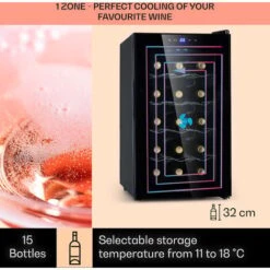 Klarstein Barolo 15 Uno Wine Fridge 48 Ltr 15 Bottles 11-18°C SingleZone -Home Appliance Store 95234536 3