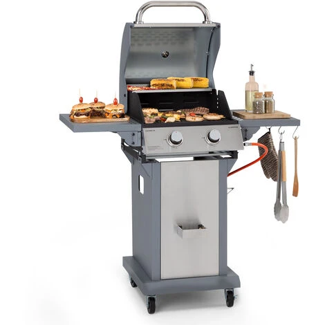 Klarstein Lucifer 2 Gas Grill 2 X 3.6 KW Burners 45x45cm Barbecue Stainless Steel Mobile 3 Klarstein Lucifer 2 Gas Grill 2 X 3.6 KW Burners 45x45cm Barbecue Stainless Steel Mobile
