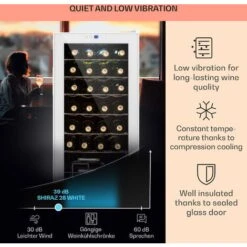 Klarstein Shiraz 28 Uno Wine Fridge 74 Litres 28 Bottles Touch Control Panel 5-18°C -Home Appliance Store 96265751 4