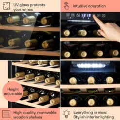 Klarstein Barossa 29 Duo Wine Refrigerator 29 Bottles 80 Litres 2 Zones Push-button Control -Home Appliance Store 96529626 5