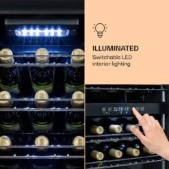 Klarstein Klarstein Shiraz 29 Duo Wine Fridge 2 Zones 80L/29 Bottles 5-22°C Touch Black -Home Appliance Store 96893959 5