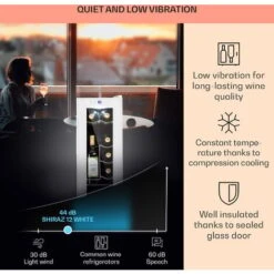 Klarstein Shiraz 12 Slim Uno Wine Fridge 32l/12 Bottles Touch 85 W 5-18 °C LED -Home Appliance Store 97186125 4