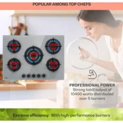 Klarstein Firetale Gas Hob 5-Burner 70 Cm Aluminium Burner Natural Gas/Propane Incl. Hose And Pressure Reducer -Home Appliance Store 97224510 3