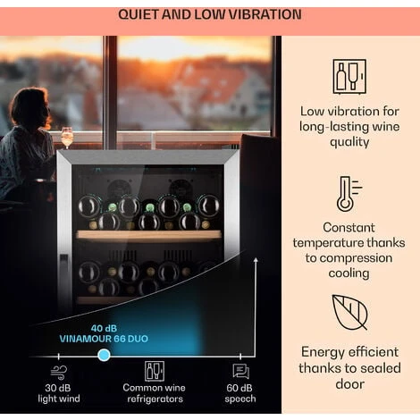 Klarstein Vinamour 66 Duo Wine Fridge 2 Zones 204 L / 79 Bottles 5-18°C Touch 6 Klarstein Vinamour 66 Duo Wine Fridge 2 Zones 204 L / 79 Bottles 5-18°C Touch - Image 4