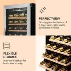 Klarstein Klarstein Vinamour 77 Duo Wine Fridge 191 Litres 5 - 20 °C 2 Cooling Zones -Home Appliance Store 98518474 5